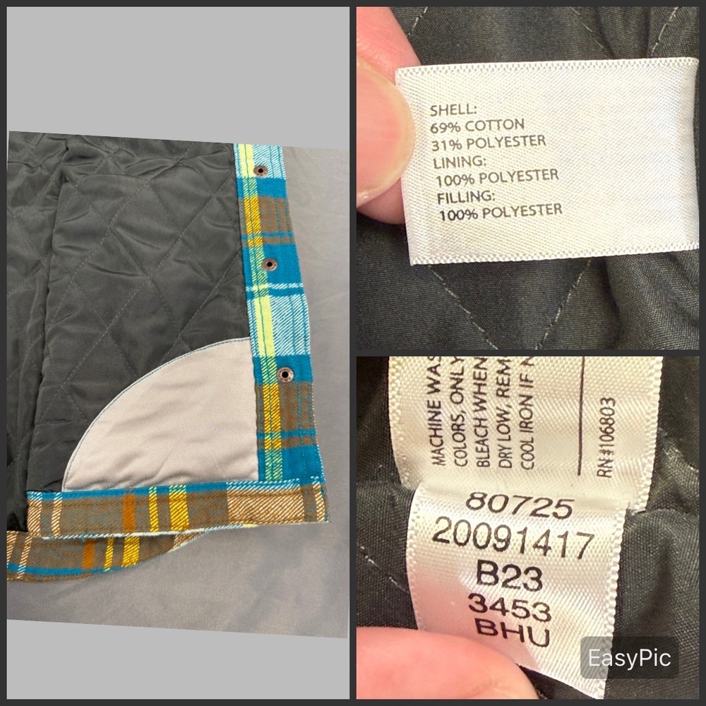 Duluth Trading Co Womens XL Quilted Flannel Shirt Jacket Plaid Teal - Picture 6 of 9